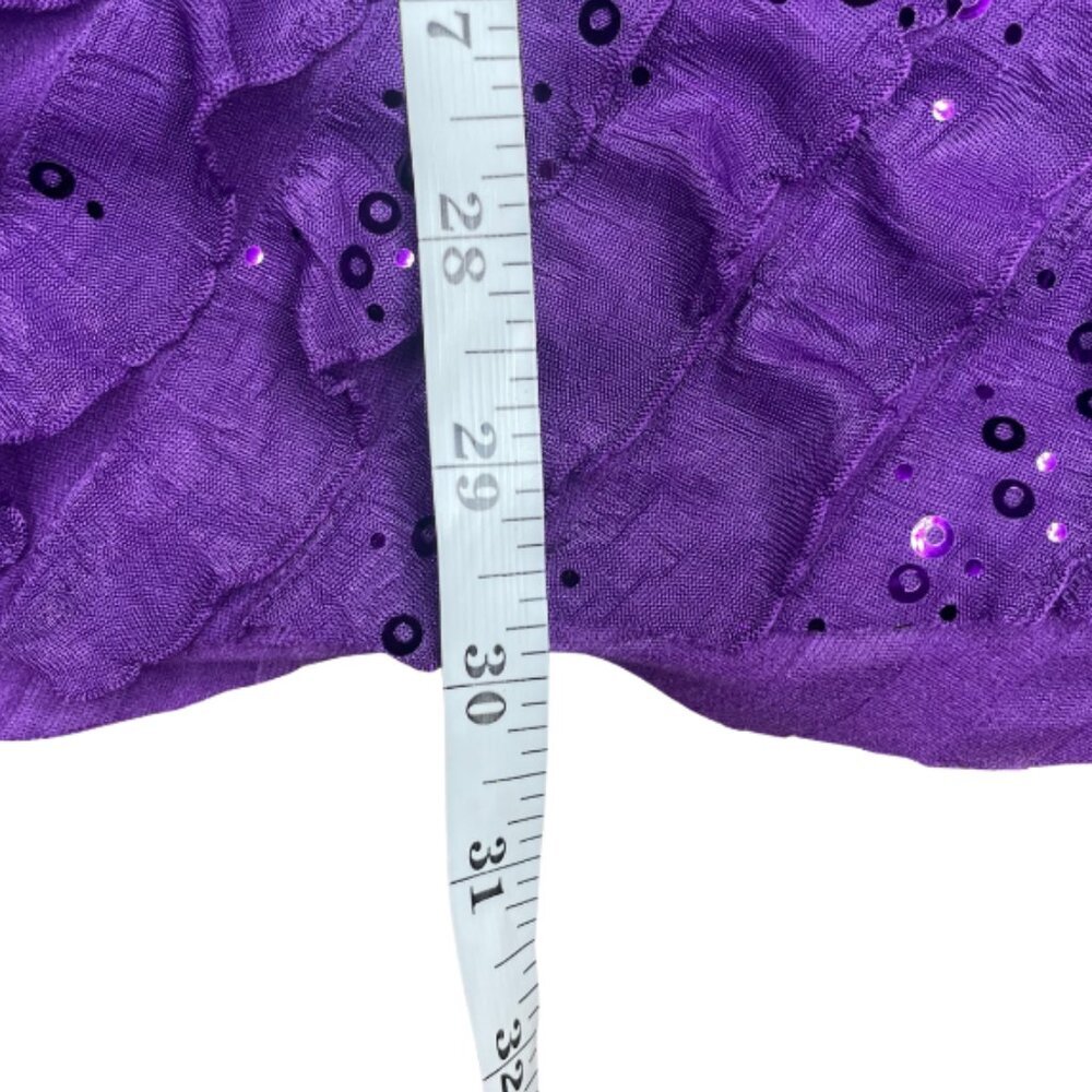Antthony Originals Whimsigoth Purple Ruffle Mini Dress Sequin Sparkle Medium - Picture 7 of 12